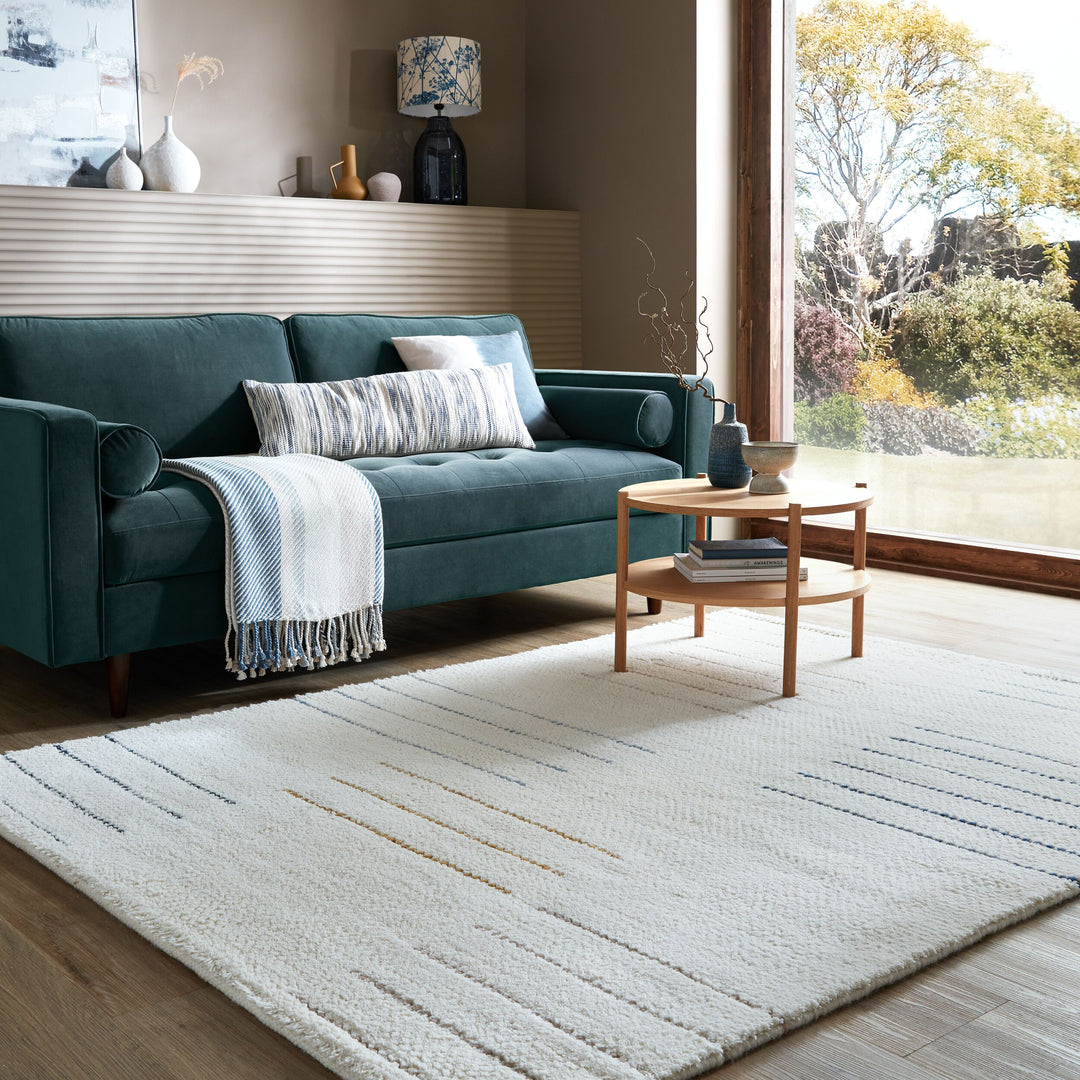 Tapis en laine bleu DOTTIE GEOMETRIC