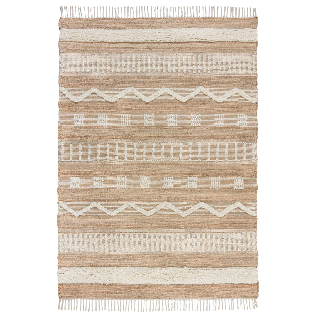 tapis medina en jute ivoire sur fond blanc#couleur_beige