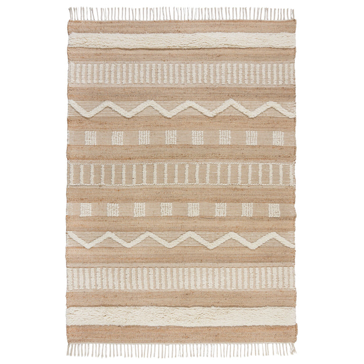 tapis medina en jute ivoire sur fond blanc#couleur_beige