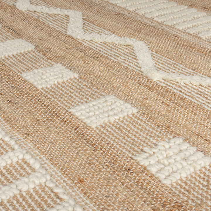 tapis medina en jute ivoire detail du dessus#couleur_beige