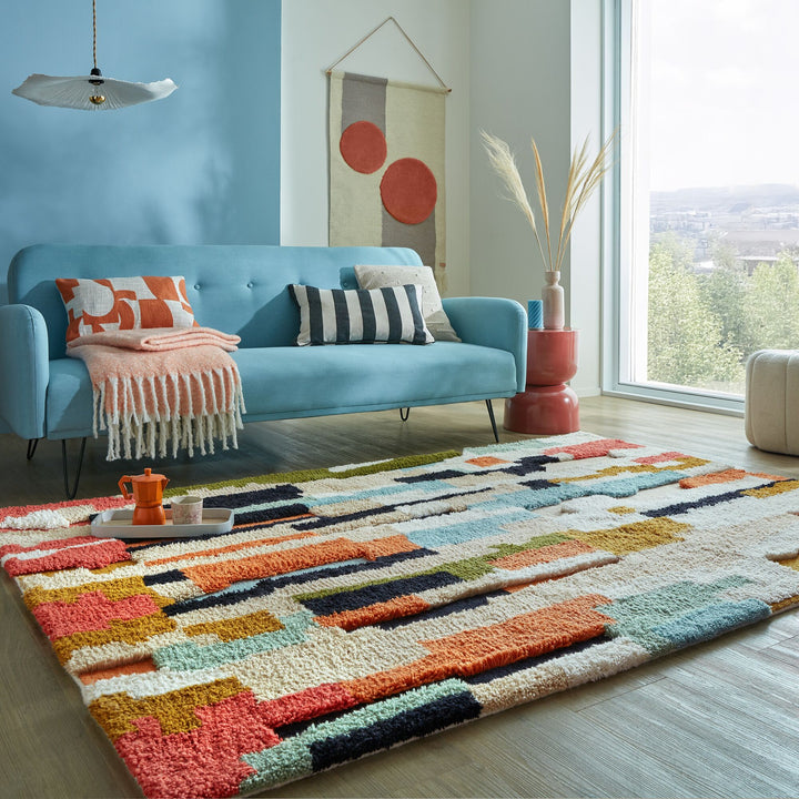 Tapis en laine shaggy ZAGORA GEO