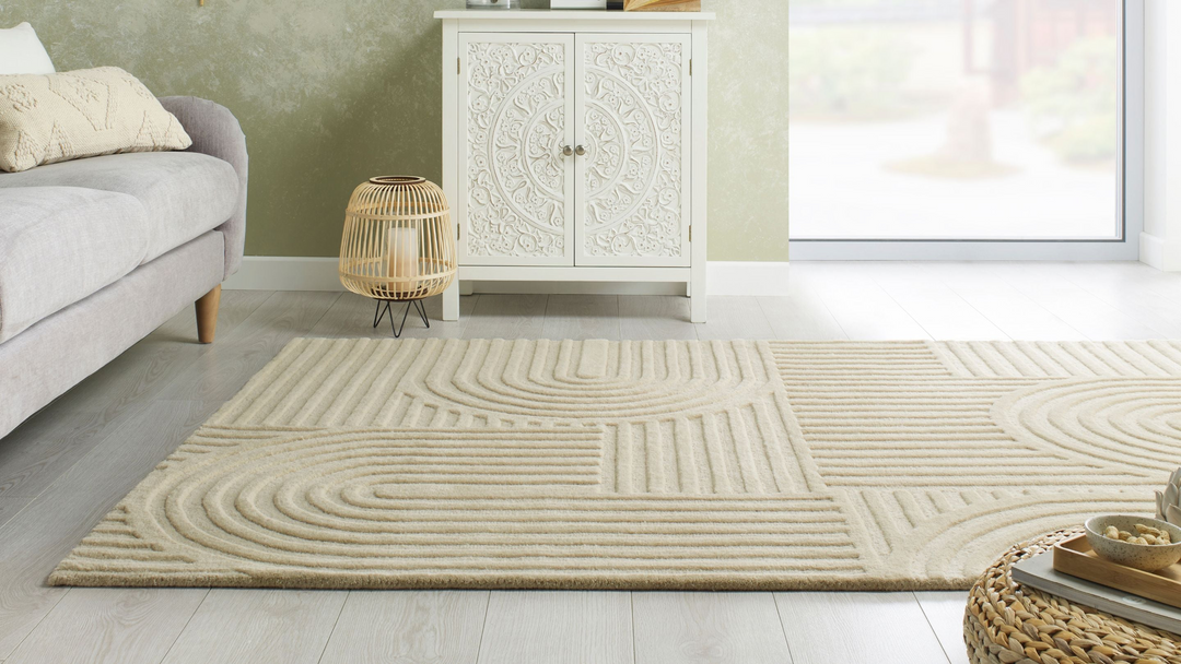 tapis en laine beige haut de gamme