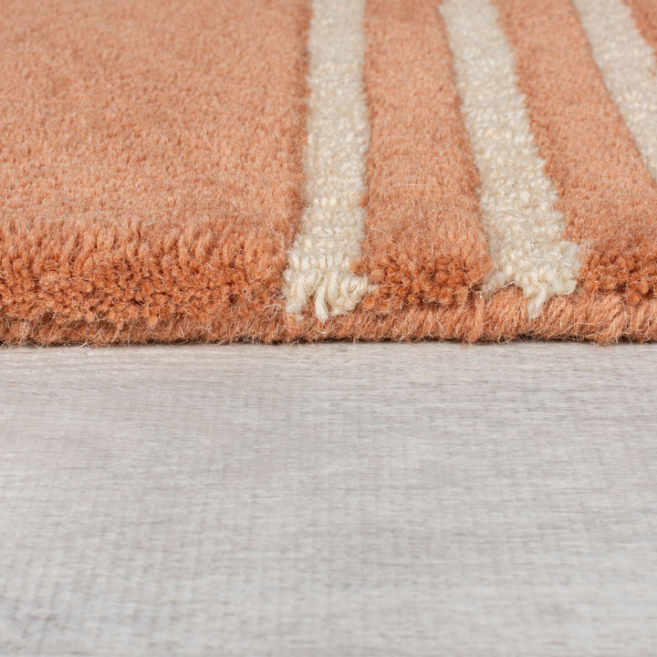 zoom matiere tapis graphique lozenge#couleur_terracotta