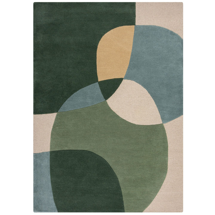 tapis en laine a motif de couleur vert #couleur_vert