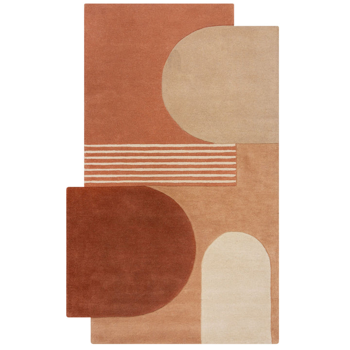 tapis graphique lozenge sur fond blanc #couleur_terracotta