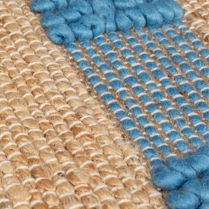 Tapis en jute Medina bleu