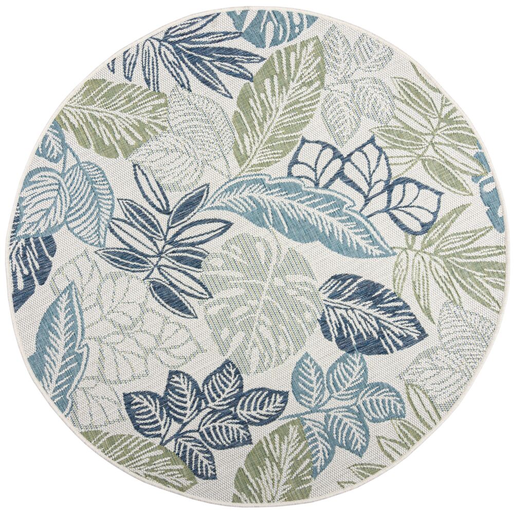 Tapis extérieur rond BELLA LEAF