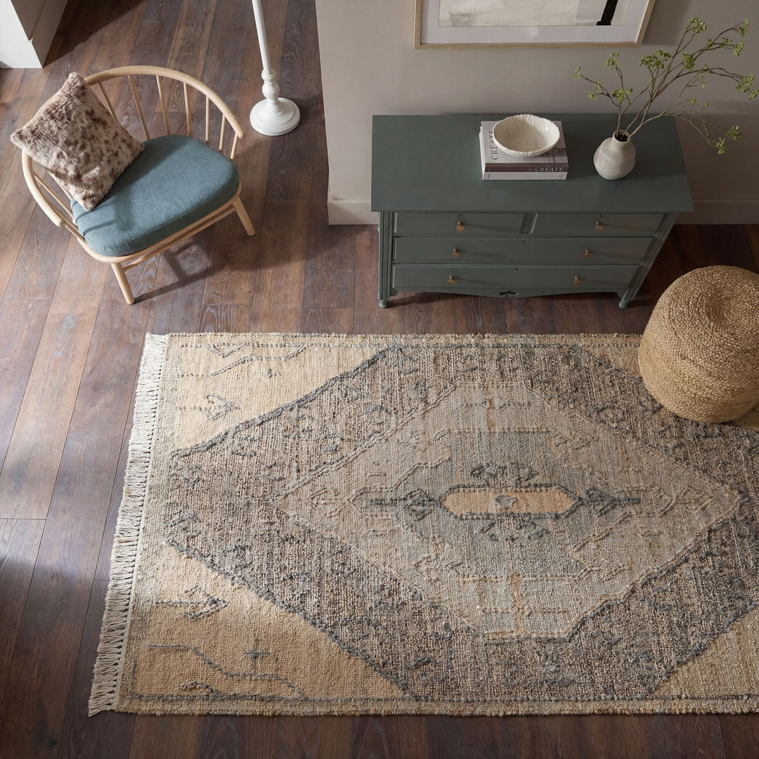 Tapis en jute et laine TIERRA VINTAGE