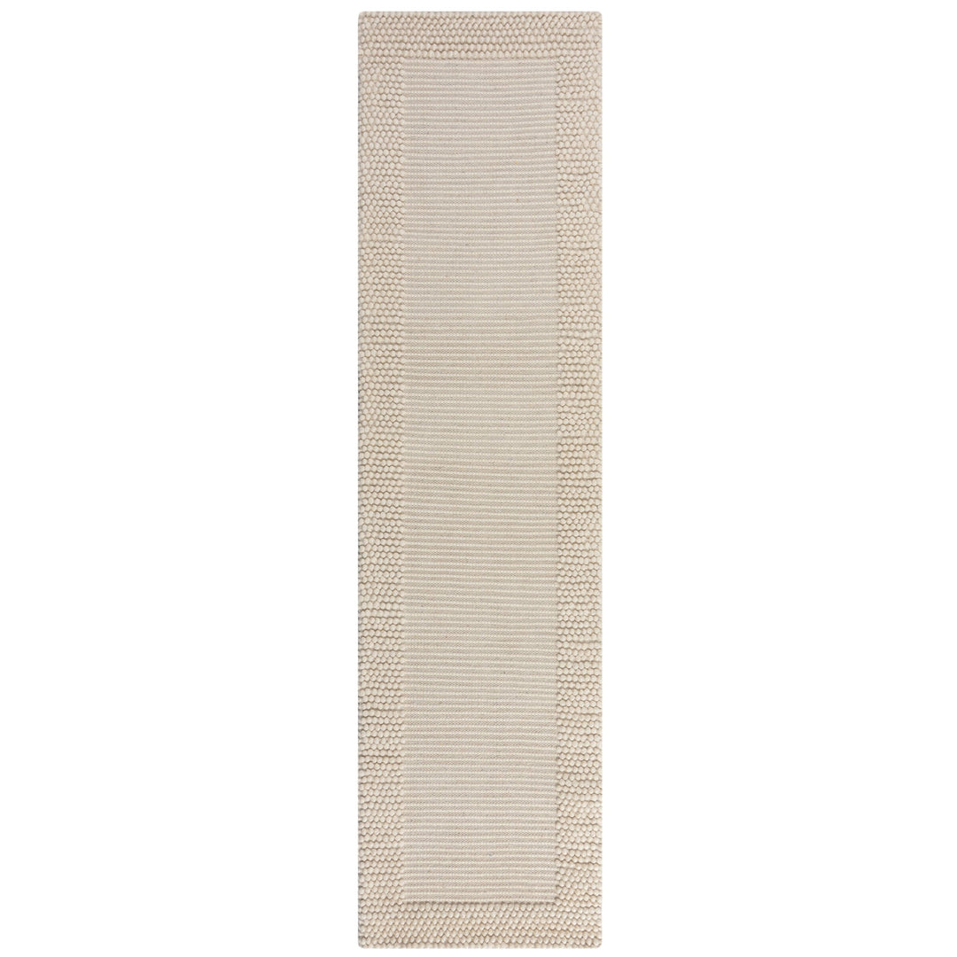 tapis couloir laine texturé bobble wool border ivoire 