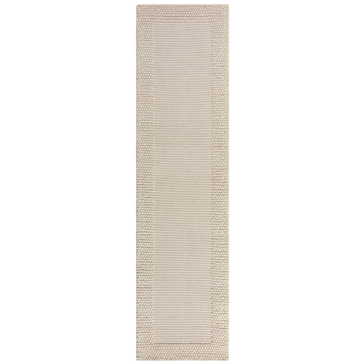 tapis couloir laine texturé bobble wool border ivoire 