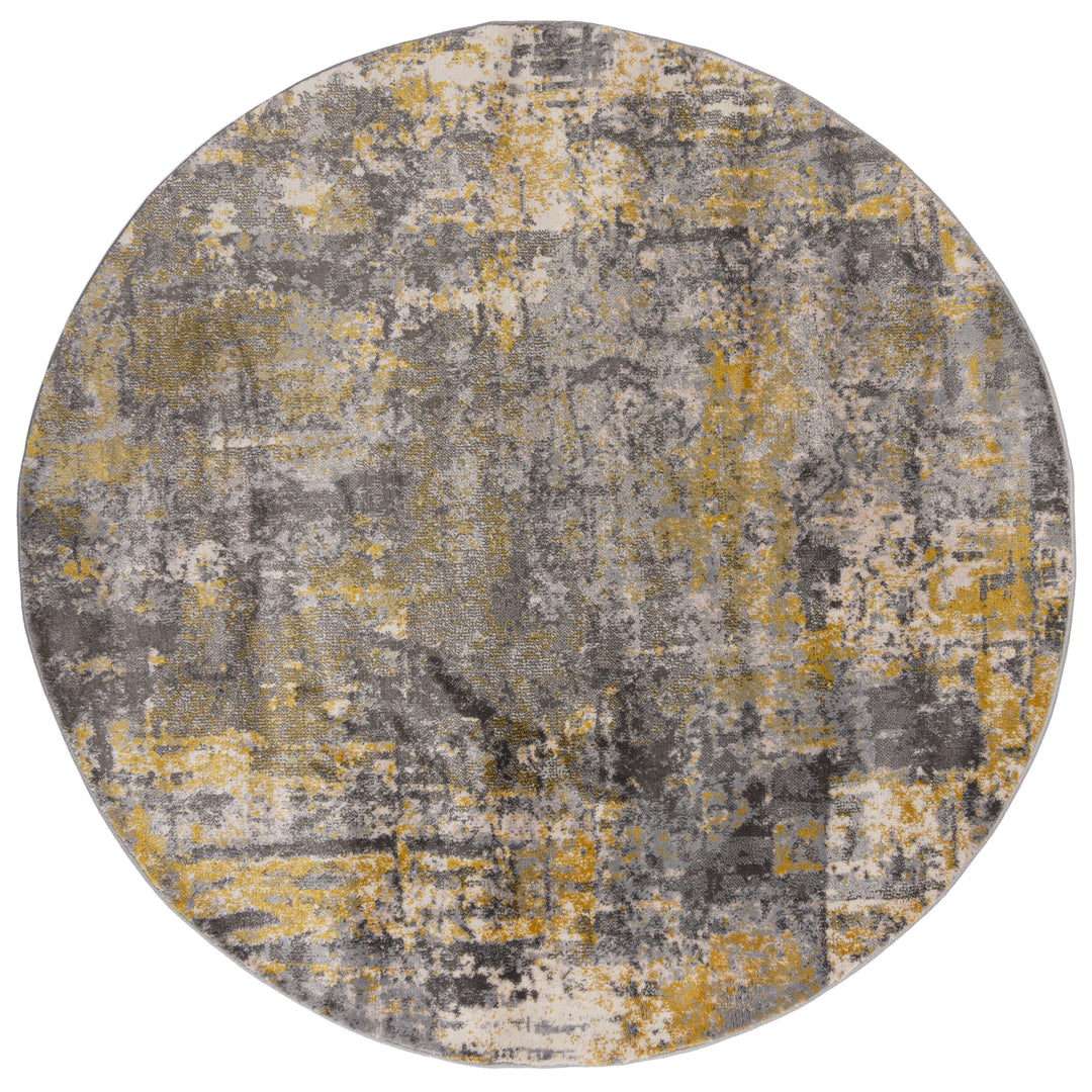 tapis rond moderne wonderlust gris ocre 