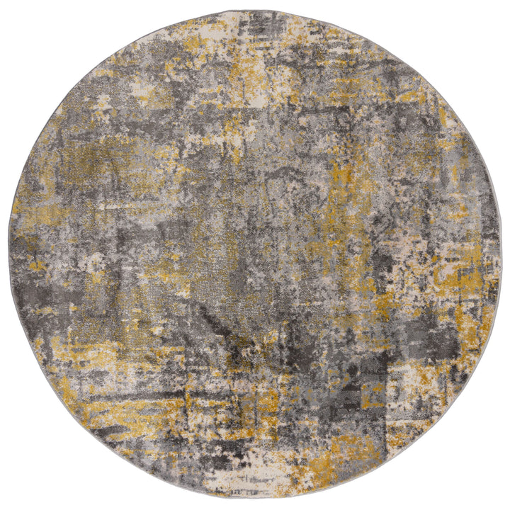 tapis rond moderne wonderlust gris ocre 