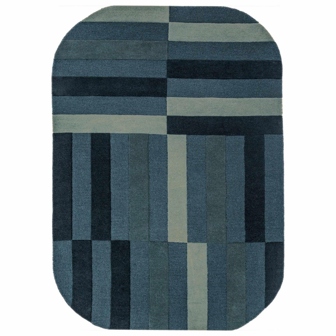 tapis ovale laine eldon bleu 