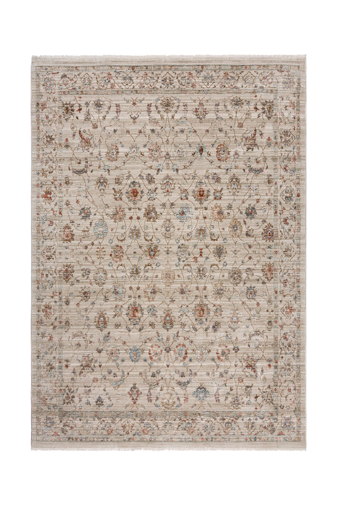 tapis salon polyester elodie traditional naturel 