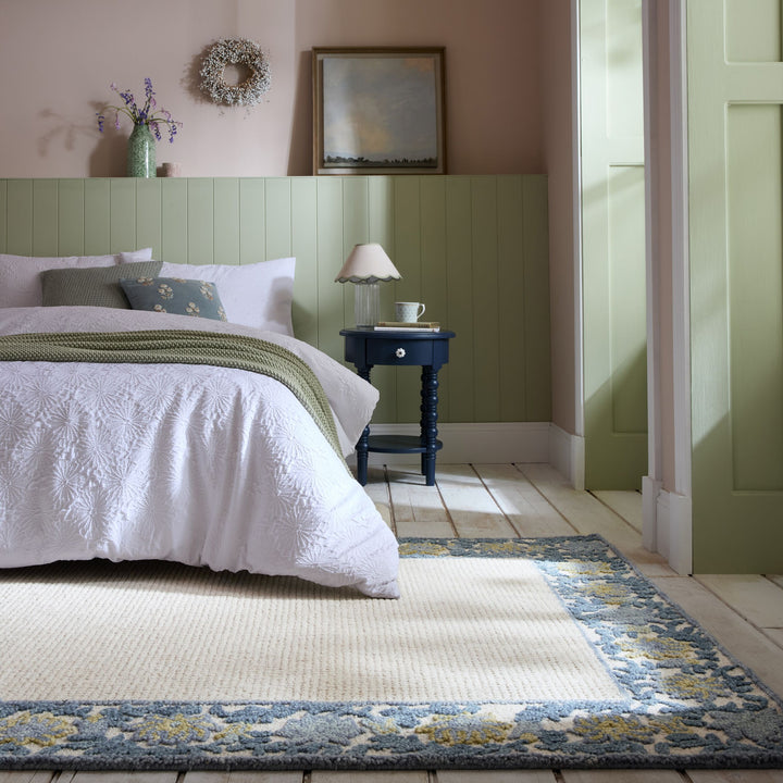 Tapis floral en laine MYLA