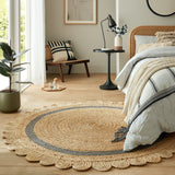 Tapis rond en jute festonné GRACE