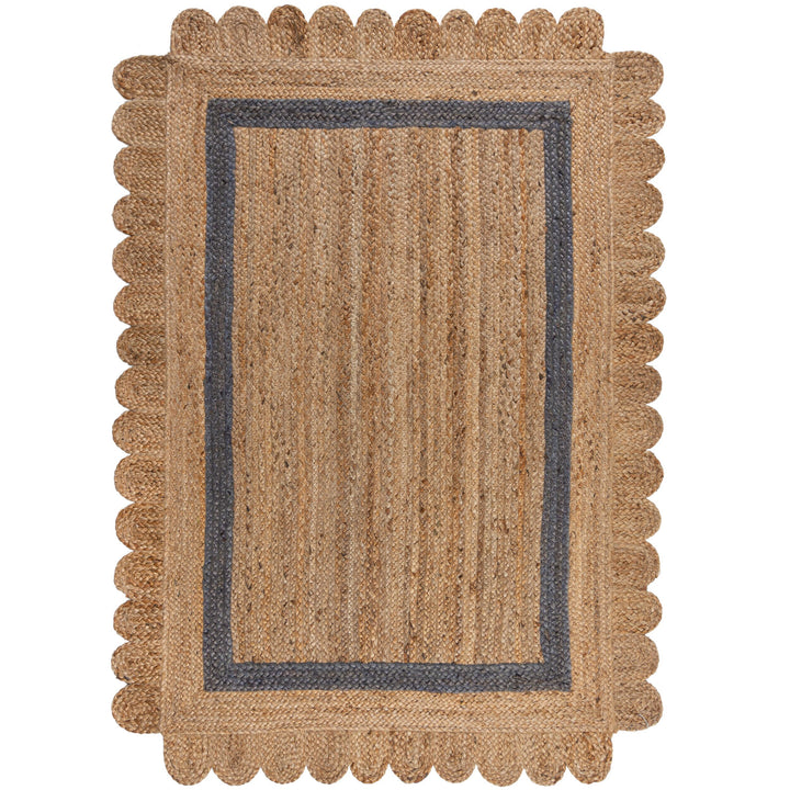 tapis salon jute grace naturel gris 