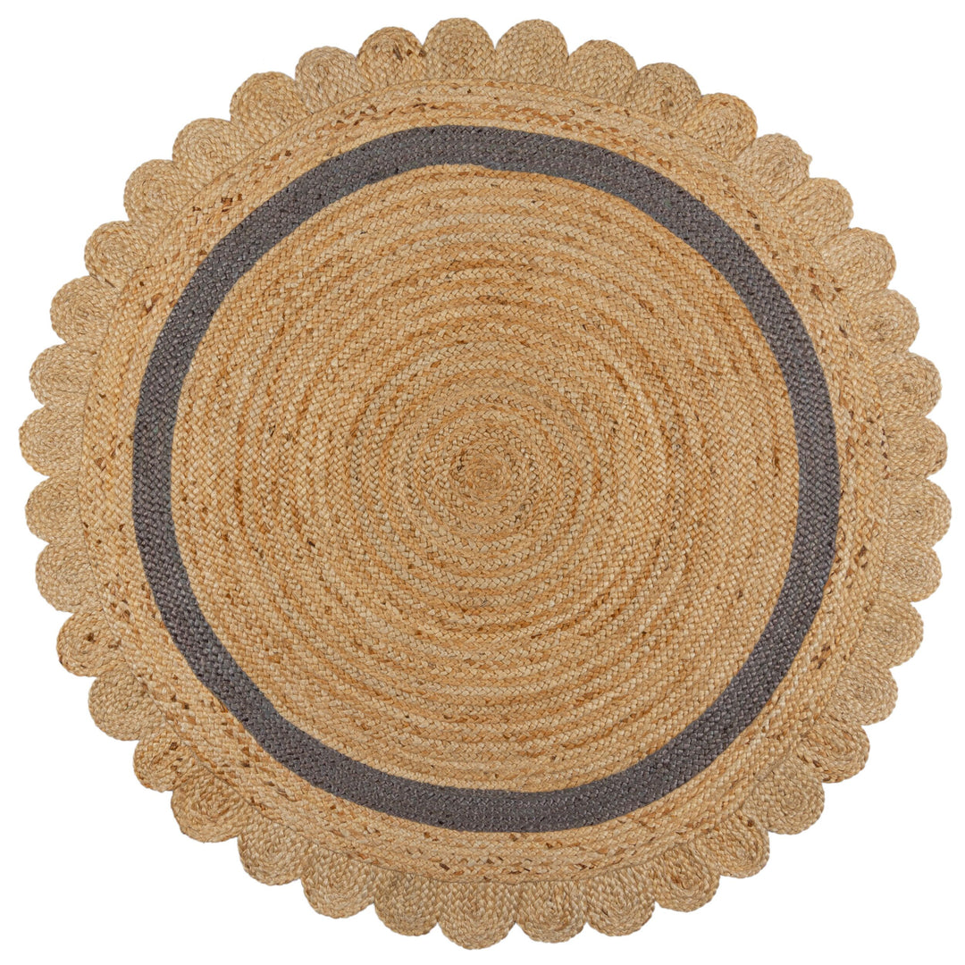 tapis rond jute grace naturel gris 