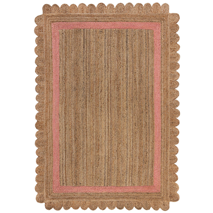 tapis salon jute grace naturel rose 