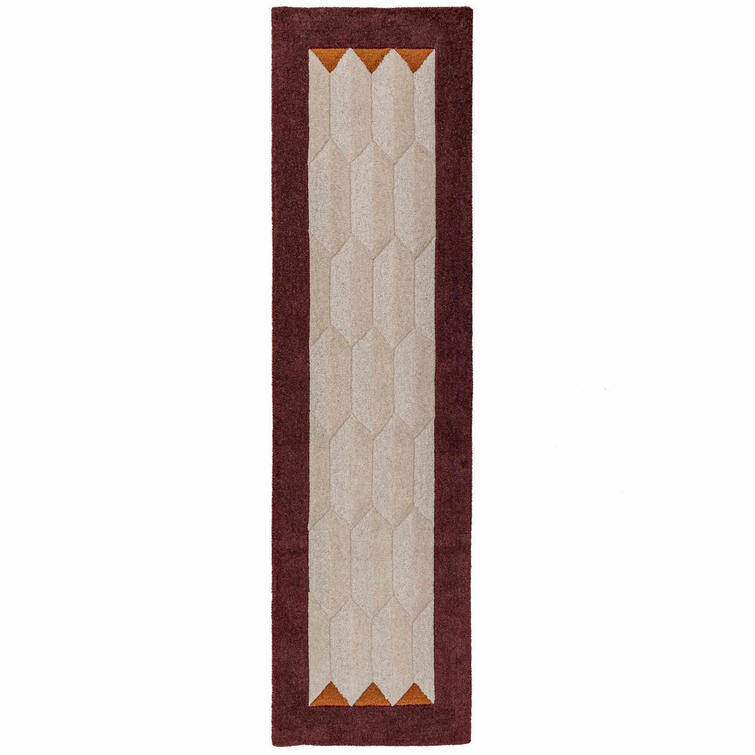 tapis couloir laine apex border bordeaux 