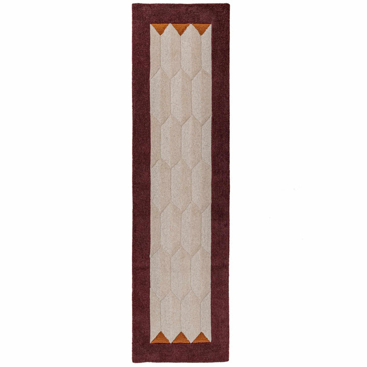 tapis couloir laine apex border bordeaux 