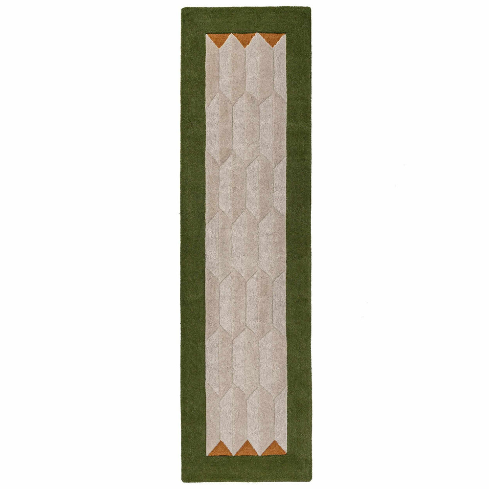 tapis couloir laine apex border vert #couleur_vert