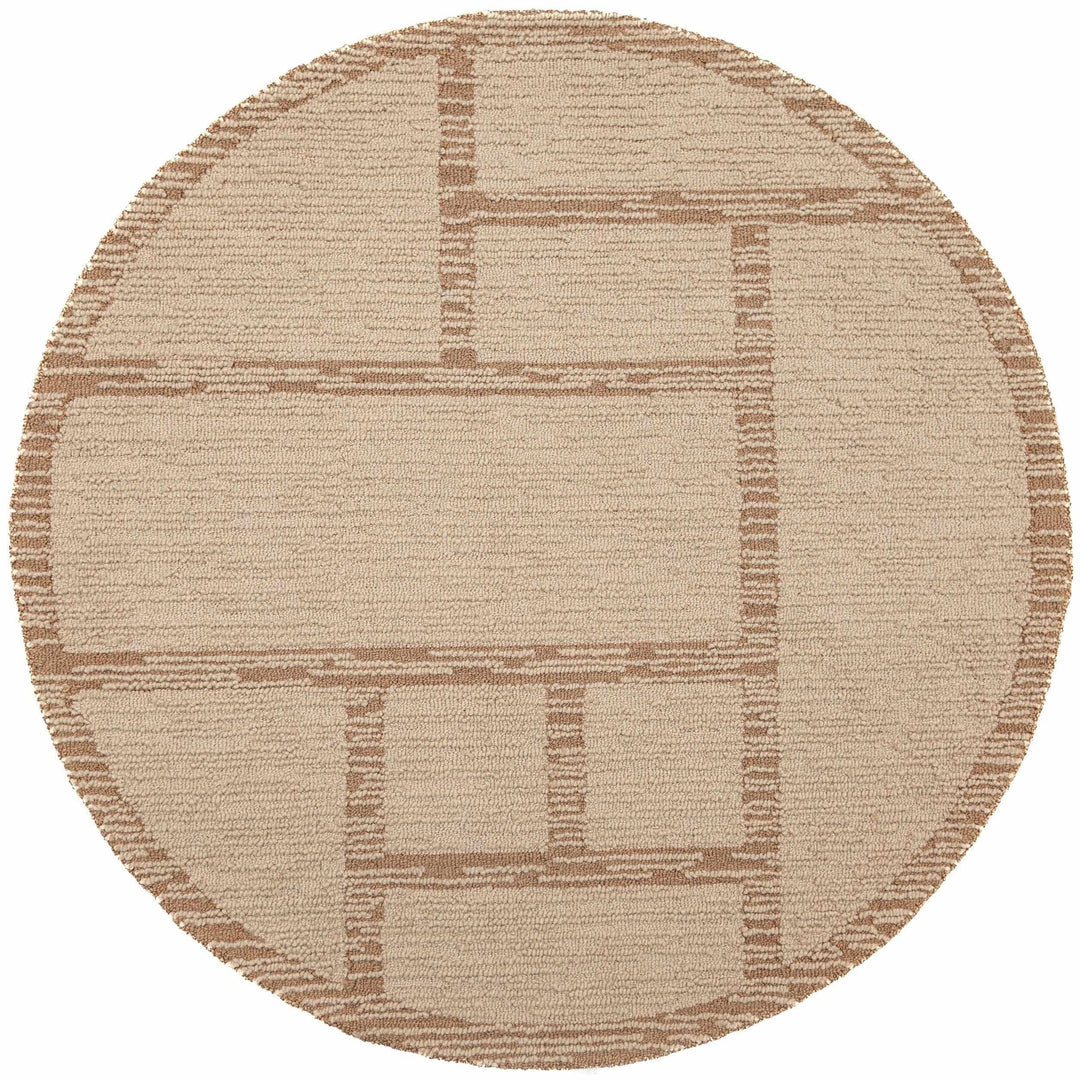 tapis rond laine harris modula naturel 