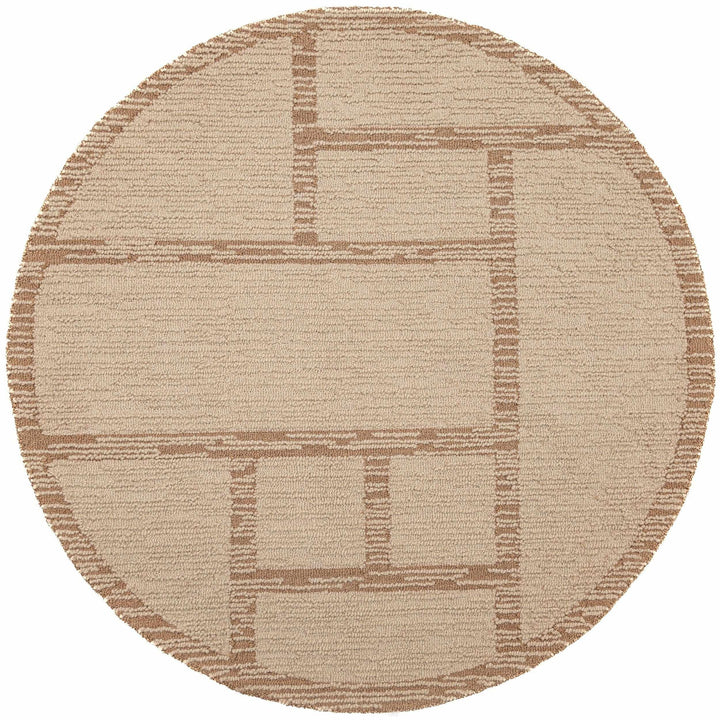 tapis rond laine harris modula naturel 