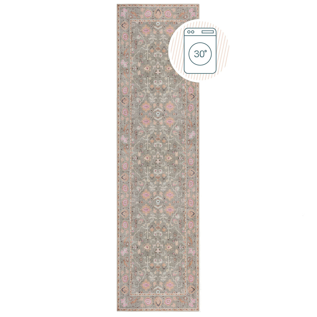 Tapis lavable de couloir  UNA FLORAL