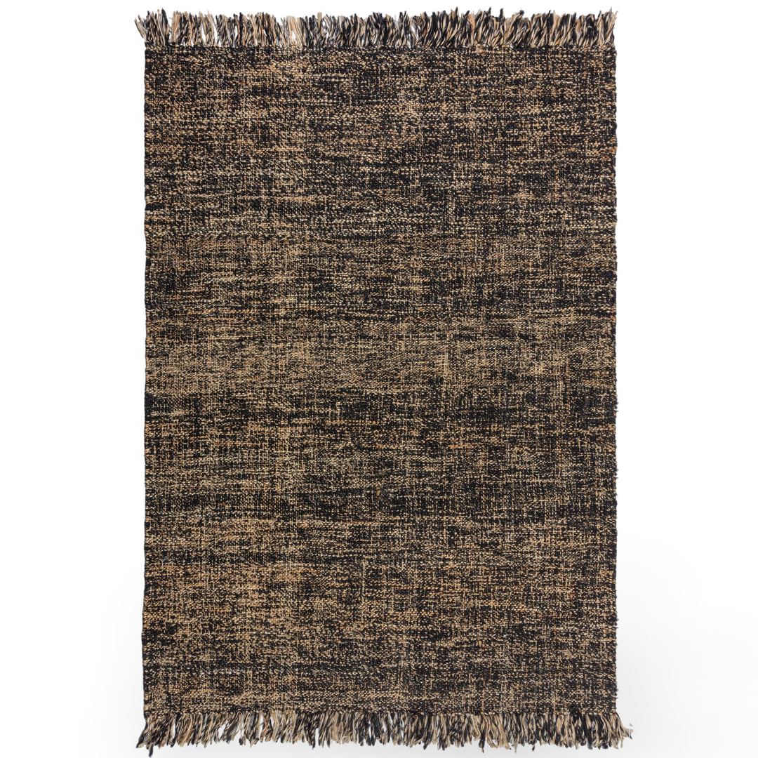 tapis scandinave jute et laine idris noir naturel 
