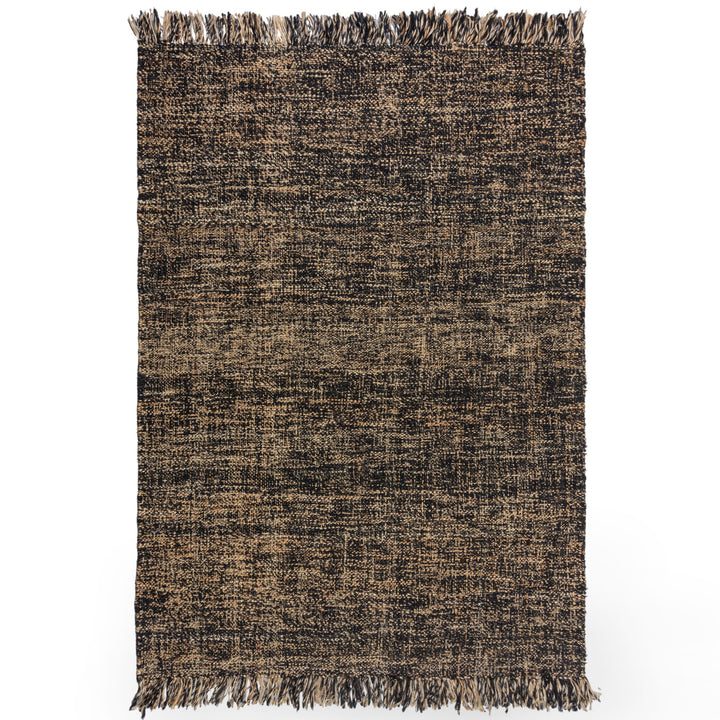tapis scandinave jute et laine idris noir naturel 