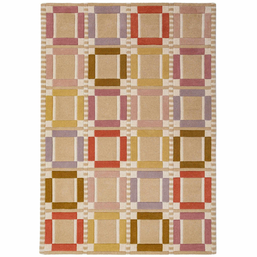tapis salon laine quadro wool pastel 