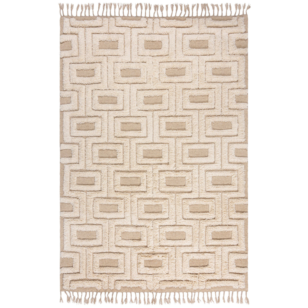 Tapis shaggy en laine GREEK KEY