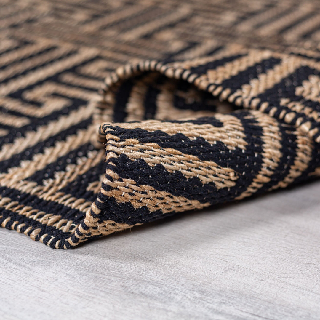 Tapis en jute de couloir MEANDER