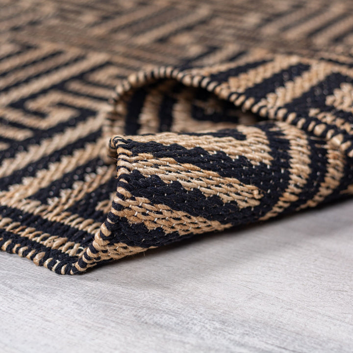 Tapis en jute de couloir MEANDER