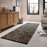 Tapis en jute de couloir MEANDER