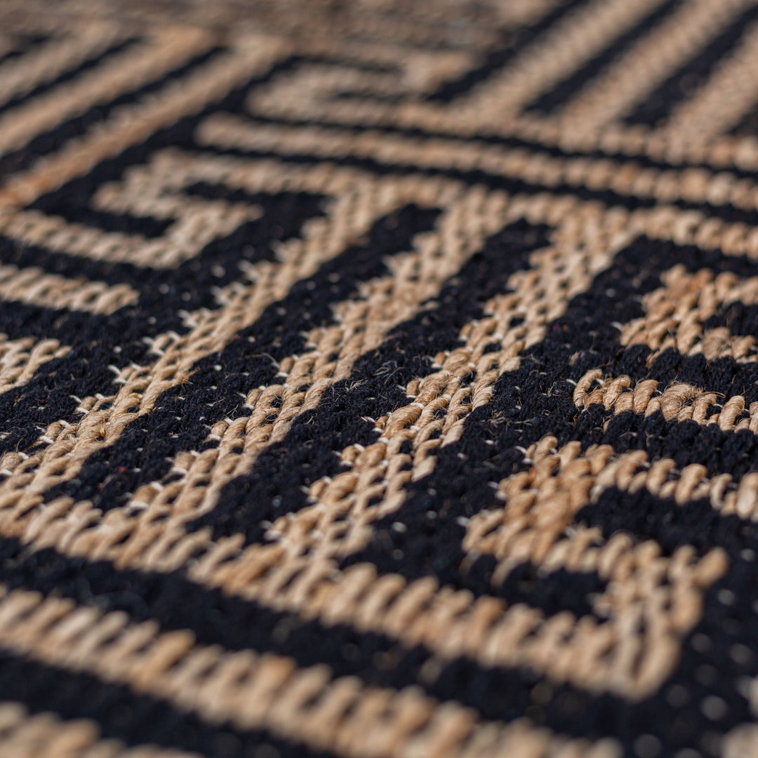 Tapis en jute de couloir MEANDER