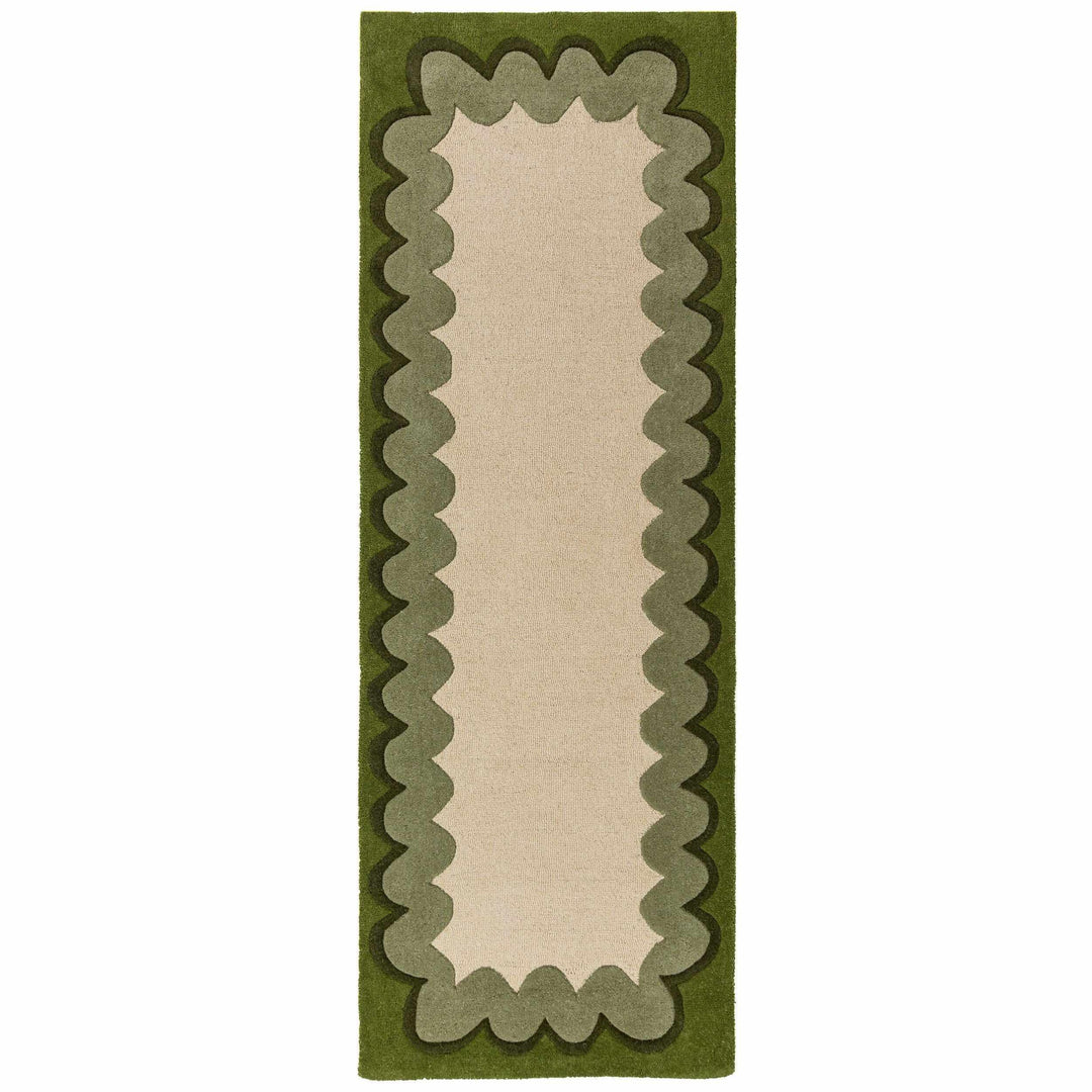 tapis couloir laine wiggle wool vert olive 