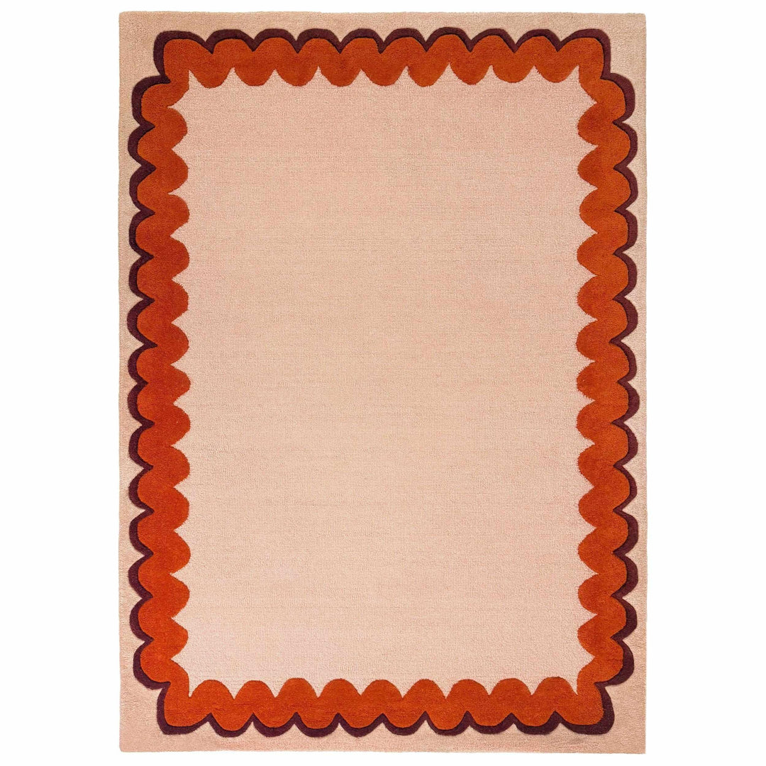 tapis salon laine wiggle wool orange 