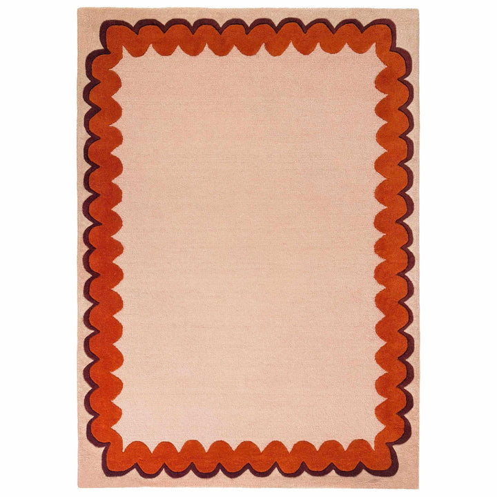 tapis salon laine wiggle wool orange 