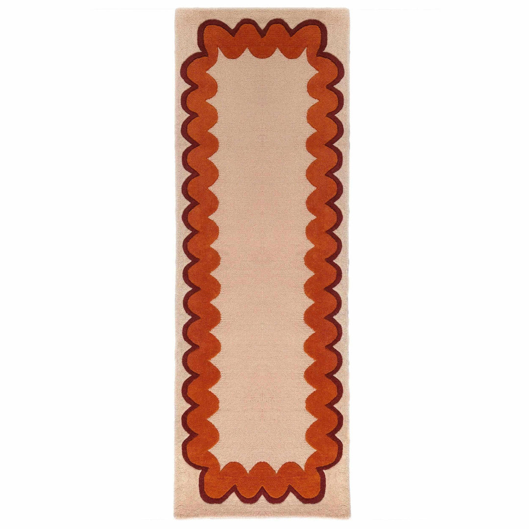 tapis couloir laine wiggle wool orange 