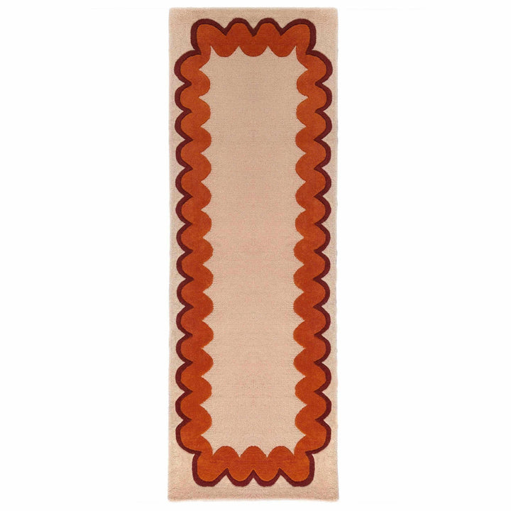 tapis couloir laine wiggle wool orange 