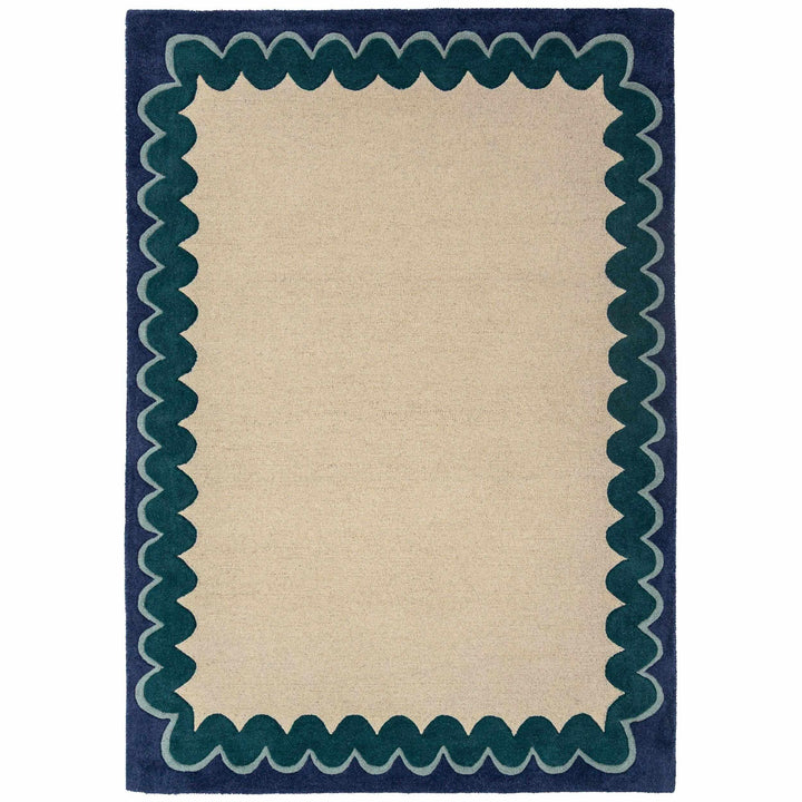 tapis salon laine wiggle wool sarcelle 