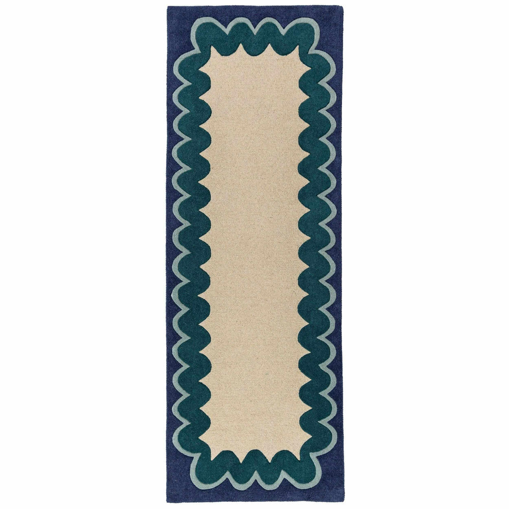 tapis couloir laine wiggle wool sarcelle #couleur_sarcelle