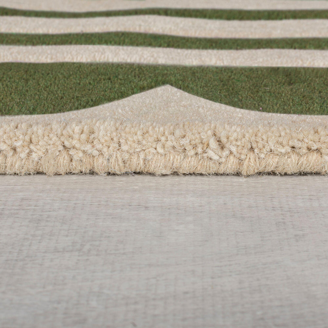 tapis rond laine lois vert detail 