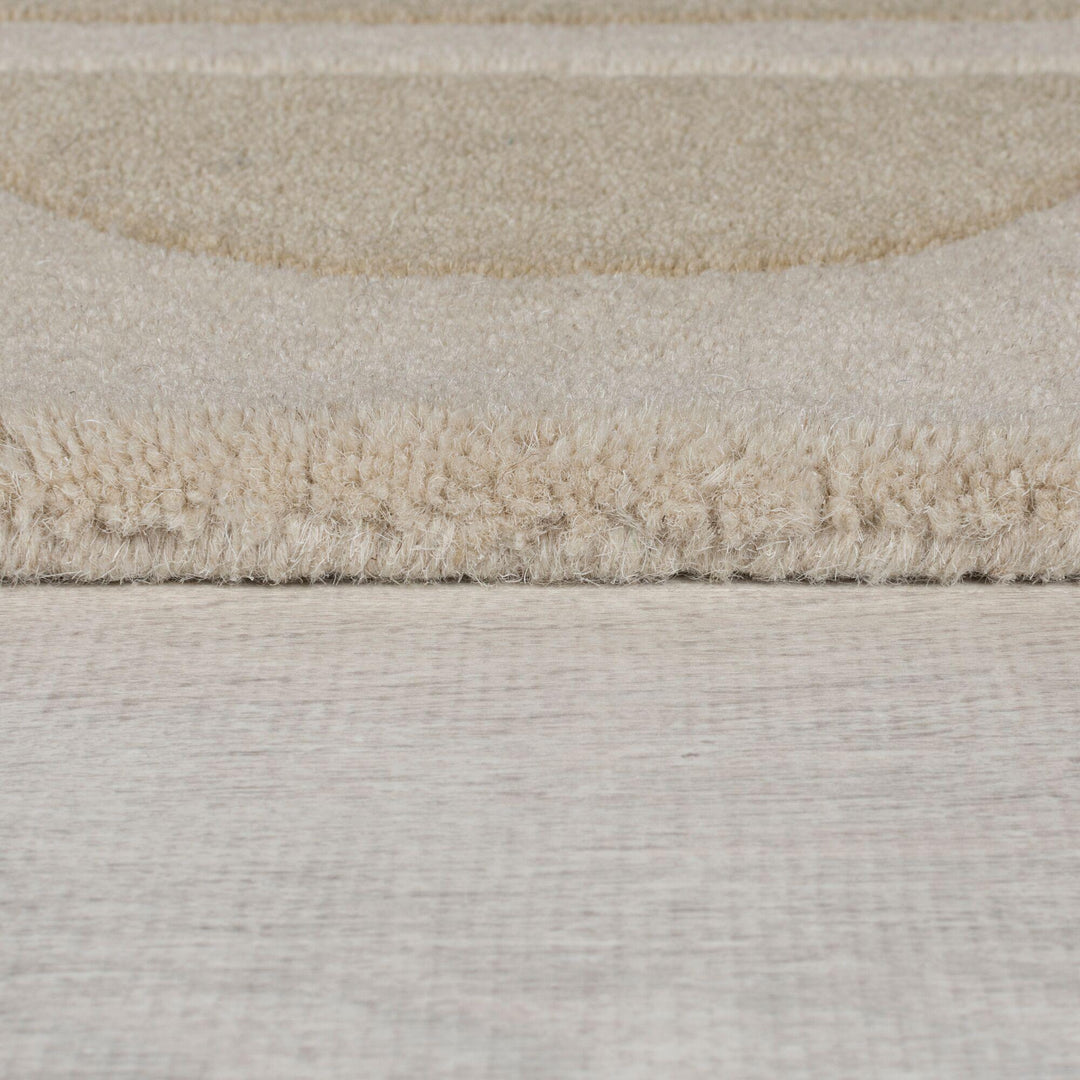 tapis rond laine lois beige detail 