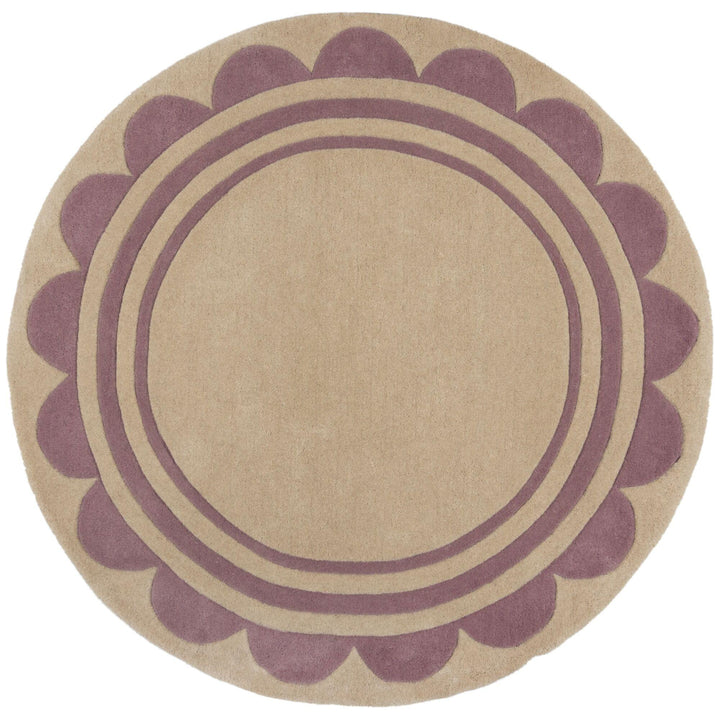 tapis rond laine lois violet fond blanc 