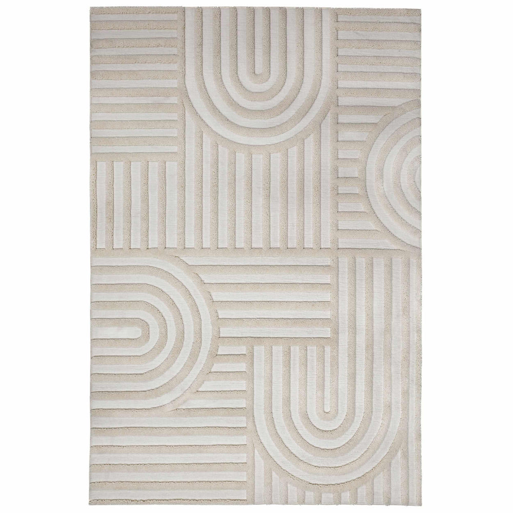 tapis moderne fibres synthétiques elara crème #couleur_creme