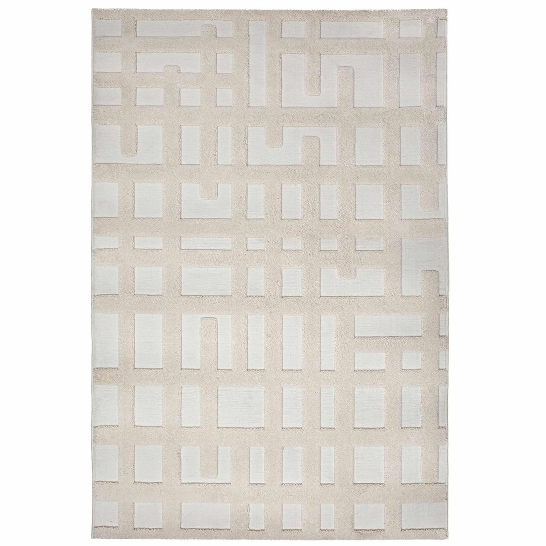 tapis moderne polyester elevado crème 