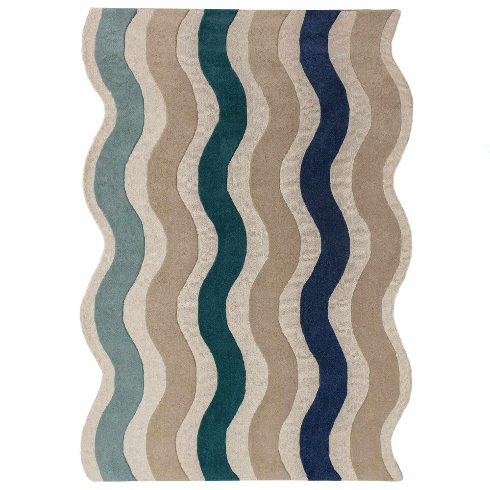 tapis salon laine cascade wool bleu #couleur_bleu